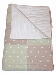 Dotty seafoam/taupe blanket